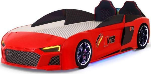 Ferramini Kırmızı Arabalı Yatak V12 Audi Full Ledli Kumandalı ve Müzikli - Image 1