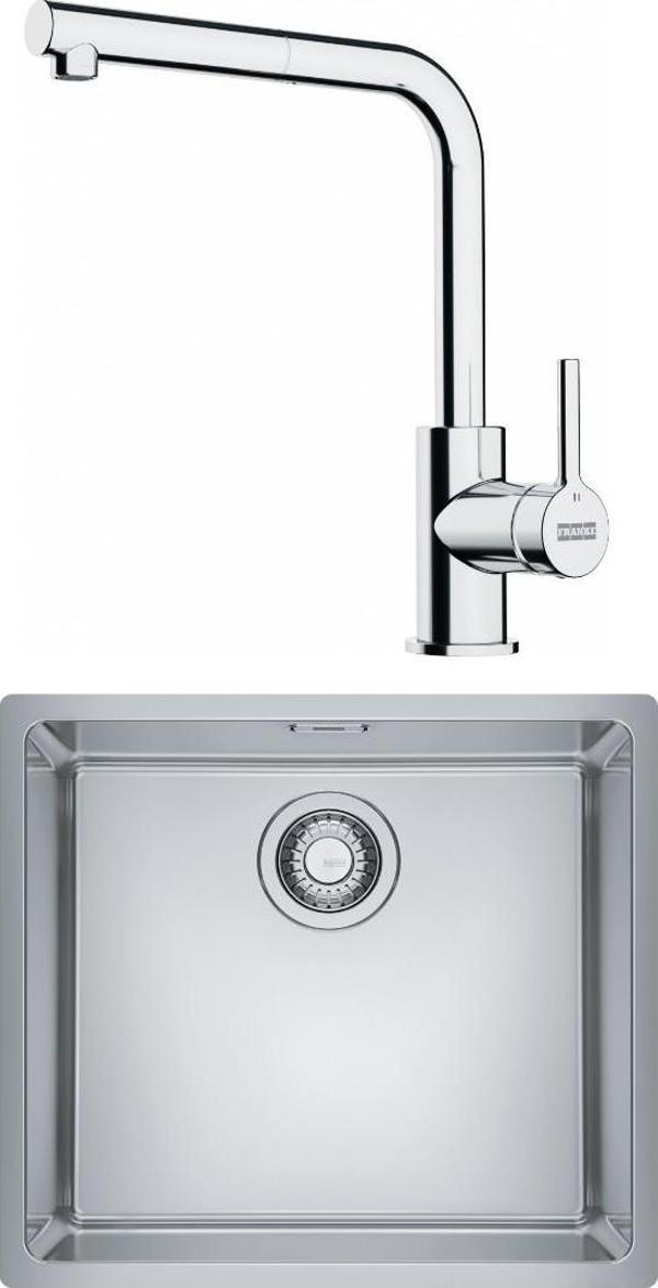 Maris Mrx 110-45 Eviye, Lina Spiralli Inox Armatür Seti - Image 1