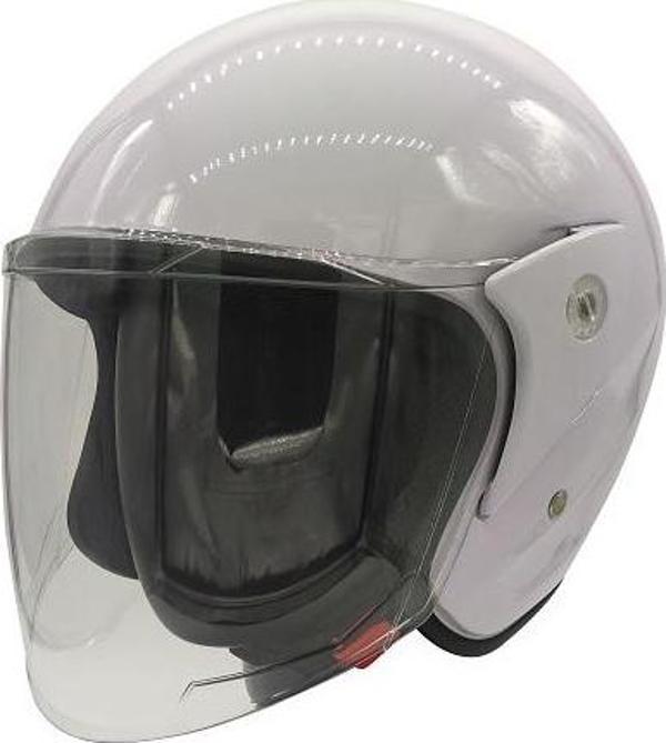 Motosiklet ve Bisiklet Yarım Açık Kask Motor Kaskı Beyaz - Image 1