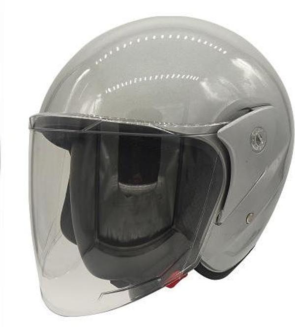 Motosiklet ve Bisiklet Yarım Açık Kask Motor Kaskı Gri - Image 1