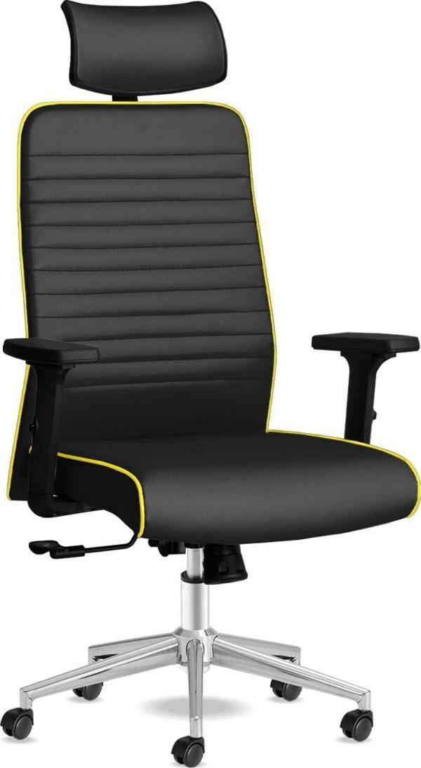 Calitte Tekno Siyah Sarı Çalışma Koltuğu - Image 1
