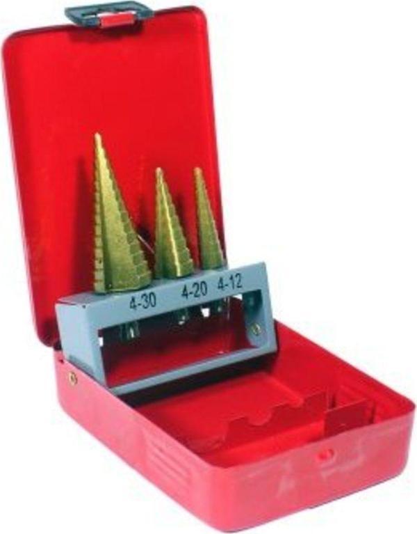 Gfb 4-12/4-20/4-30 Kademeli Matkap Ucu Seti Metal Kutu - Image 1