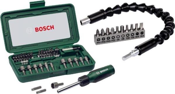 Bosch 46 Parça Cırcır Tornavida Seti Vidalama Seti Lokma Seti + Esnek Bükülebilir Uzatma 30Cm - Image 1