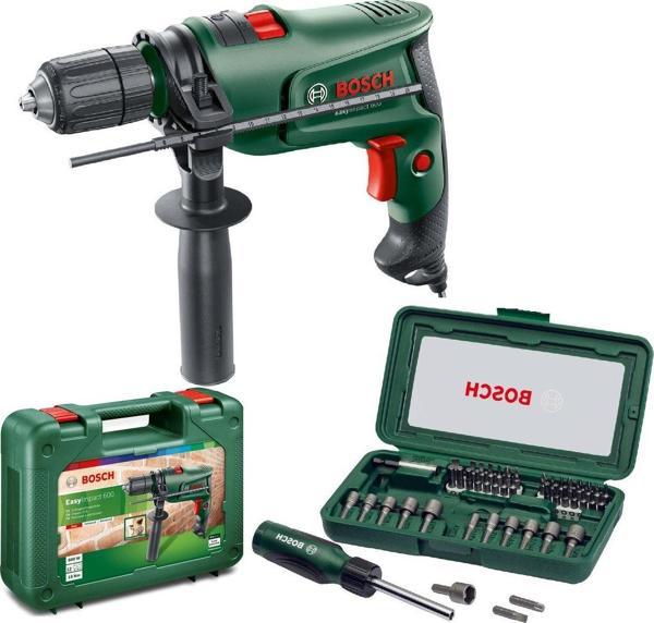 Bosch Darbeli Matkap Easyimpact 600 + 46 Parça Vidalama Ucu Lokma Ucu Tornavida Seti - Image 1