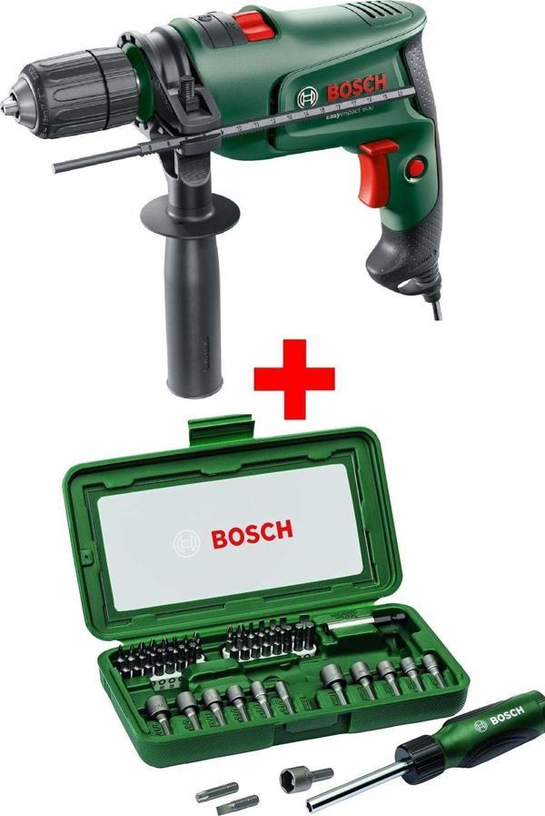 Bosch Darbeli Matkap Easyimpact 600 Watt 46 Parça Vidalama Ucu Lokma Ucu Seti Tornavida Seti - Image 1