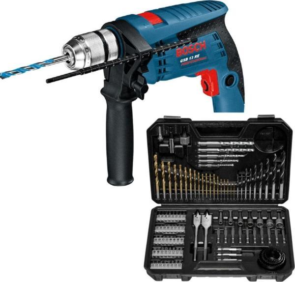 Bosch Gsb 13 Re 600 W Darbeli Matkap + 103 Parça Matkap Ucu Vidalama Ucu Lokma Ucu Seti - Image 1