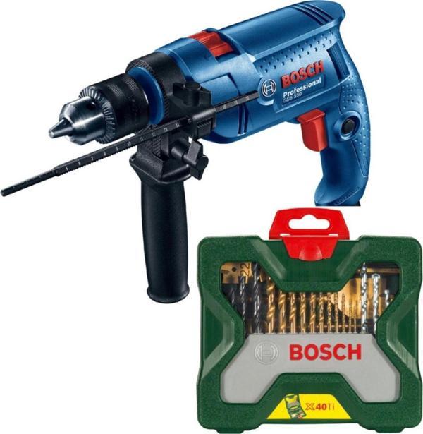 Bosch Gsb 550 Darbeli Matkap + 40 Parça Matkap Ucu Seti Vidalama Ucu Seti - Image 1