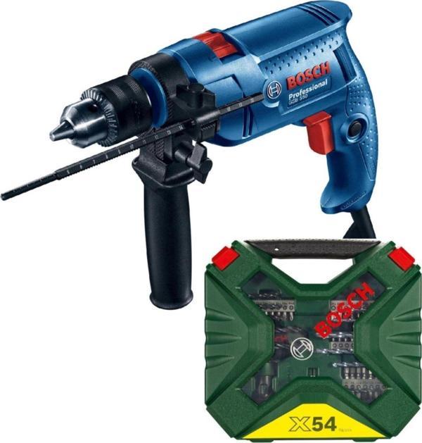 Bosch Gsb 550 Darbeli Matkap + 54 Parça Matkap Ucu Ve Vidalama Ucu Cırcır Tornavida Seti - Image 1