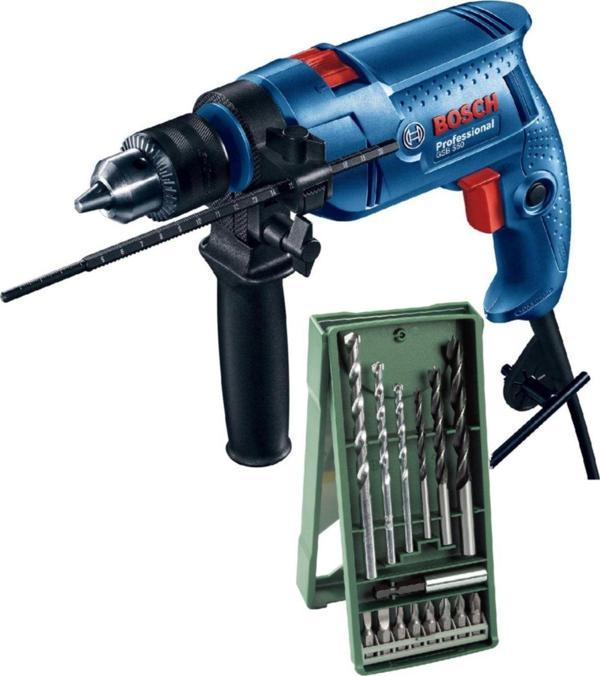 Bosch Gsb 550 Darbeli Matkap 500 Watt + 15 Parça Matkap Ucu Ve Vidalama Ucu Seti - Image 1