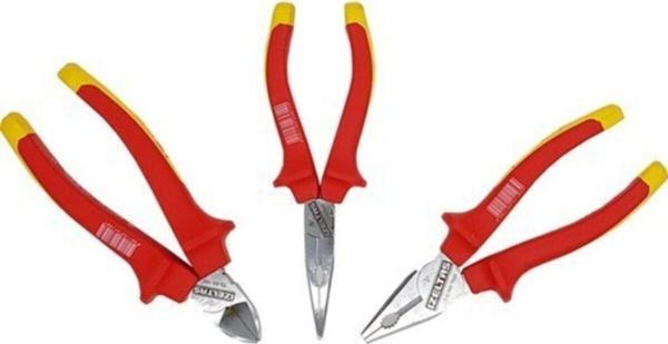 İzeltaş 1000V Izoleli Vde Elektrikçi Pense Yankeski 80 Mm 3'Lü Kargaburun Seti 1 - Image 1
