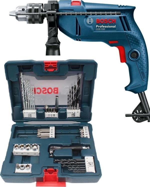 Bosch Profesyonel Seri Darbeli Matkap + 41 Parça X-Line Delme Vidalama Matkap Ucu Lokma Seti - Image 1