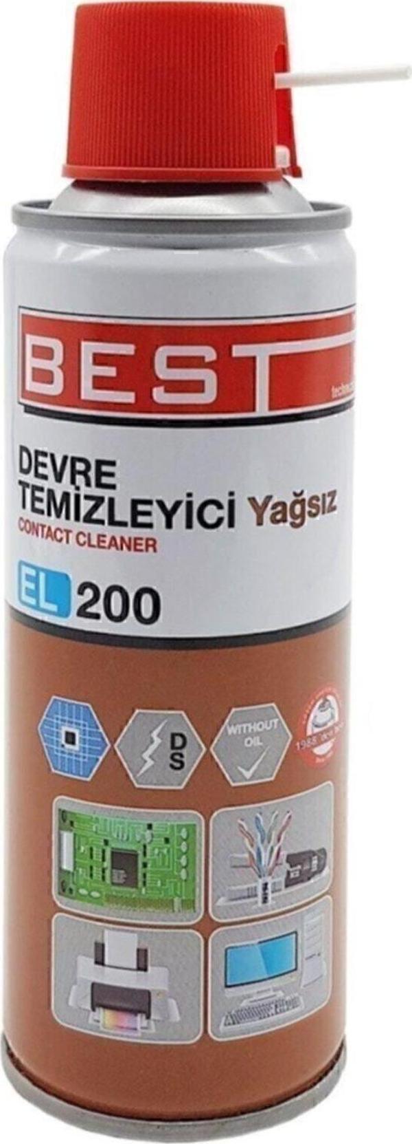Best El200 Contact Cleaner 200 Ml Yağsız Devre Temizleyici Sprey 3 Adet - Image 1