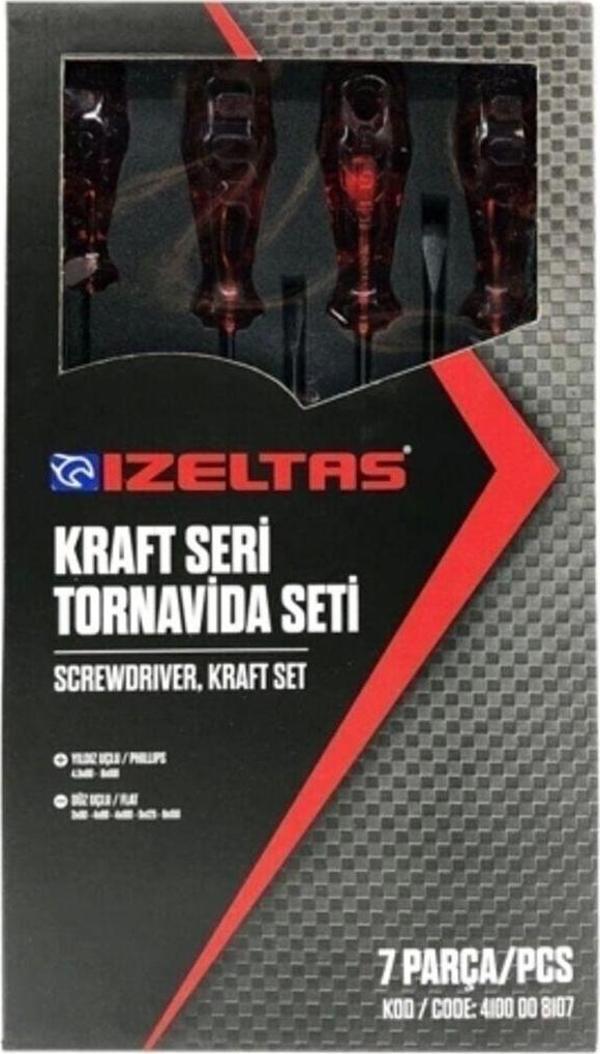 İzeltaş Kraft Seri Tornavida Seti 7 Parça 4100008107 - Image 1