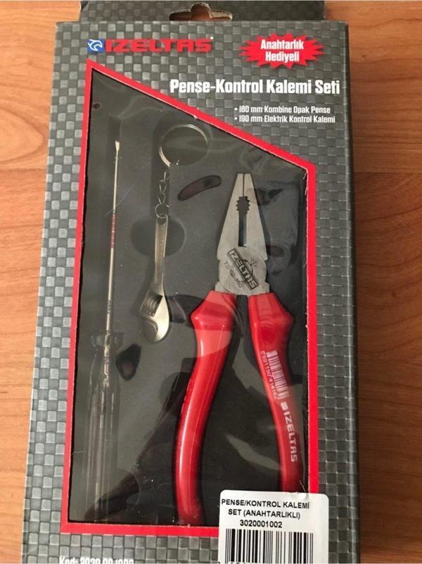 İzeltaş Pense Ve Kontrol Kalemi 2 Li Set Anahtarlıklı - Image 1