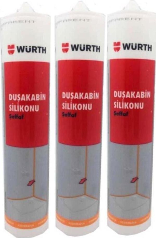 Würth Duşakabin Silikonu Şeffaf 3'Lü Set - Image 1