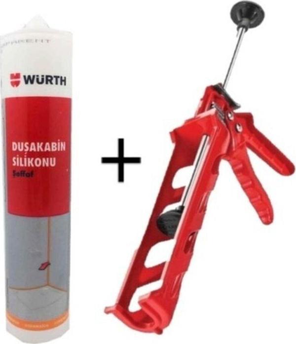 Würth Ekonomya Şeffaf Duşakabin Silikon + Tabanca Seti - Image 1