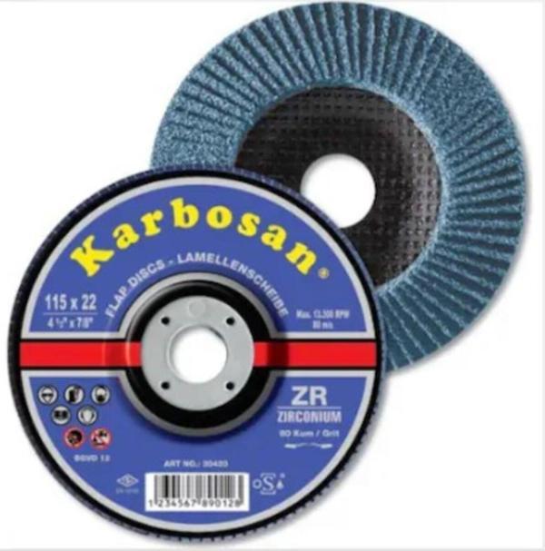 Karbosan Flap Disk Zirkonyum 115X22 Mm 40 Kum 10 Adet - Image 1