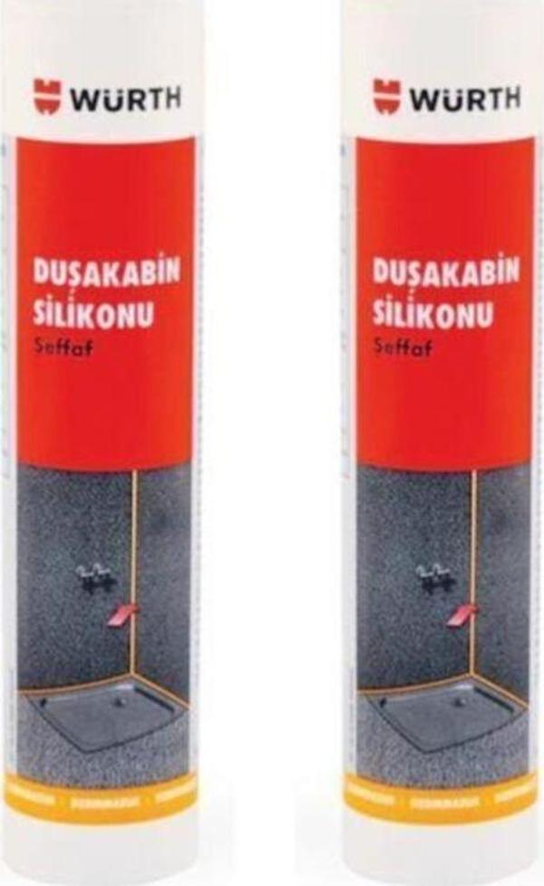 Würth Tvet Duşakabin Silikonu Şeffaf 310 Ml 2 Li Paket - Image 1