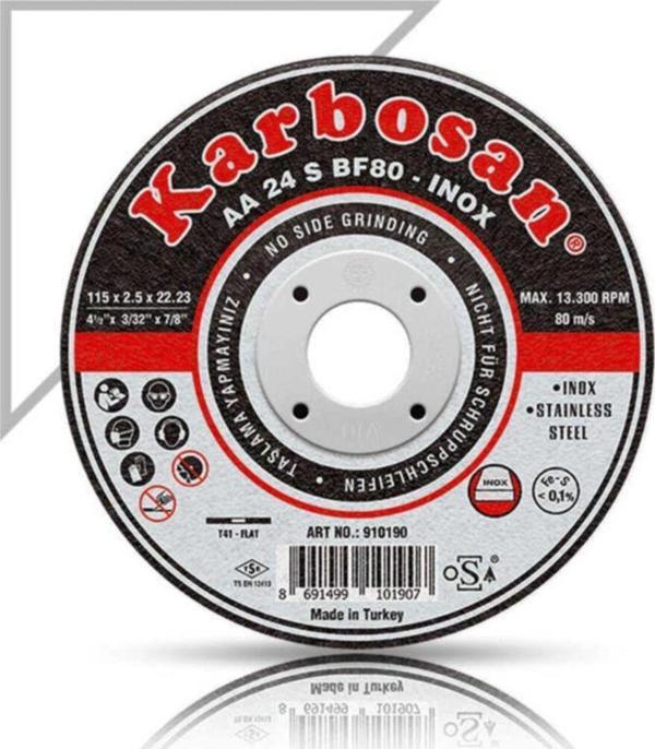 Karbosan Metal Kesici Disk 115X1X22 Mm Inox 5 Adet - Image 1