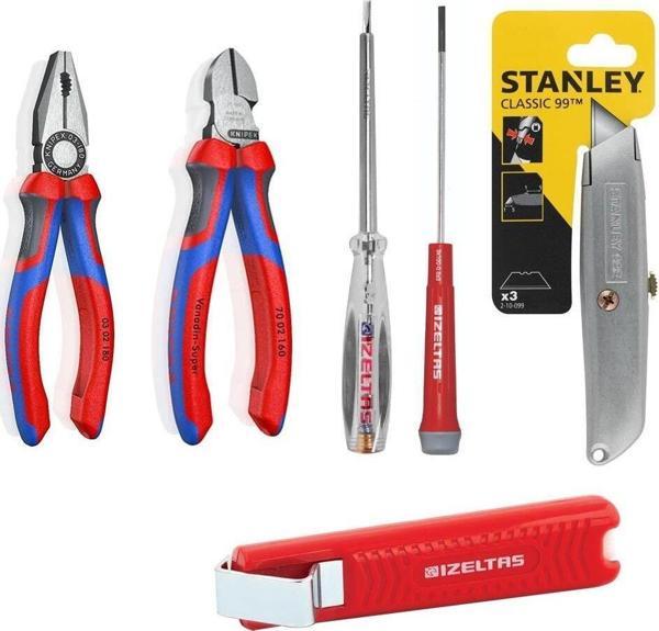 Knipex 6 Parça Set Pense 180 Mm Yan Keski 160 Mm - Izeltaş - Stanley - Image 1
