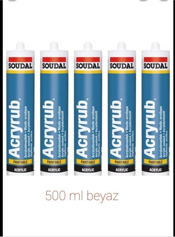 Soudal Silikonize Mastik 500Gr Beyaz 5 Adet - Image 1