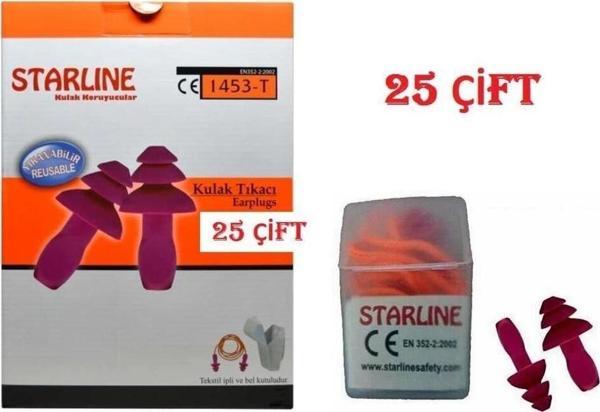 Starline 1453 T Tekstil Tipi Antialerjik Yıkanabilir Kulak Tıkacı X 25 Çift - Image 1