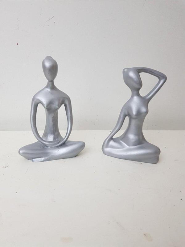Arose 2Li Yogacı Kadın Gümüş Ev Ofis Dekoru - Image 1