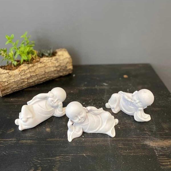 Arose 3Lü Budha Buda Yatan Budha Bebek Buda Bebek Ham Polyester - Image 1