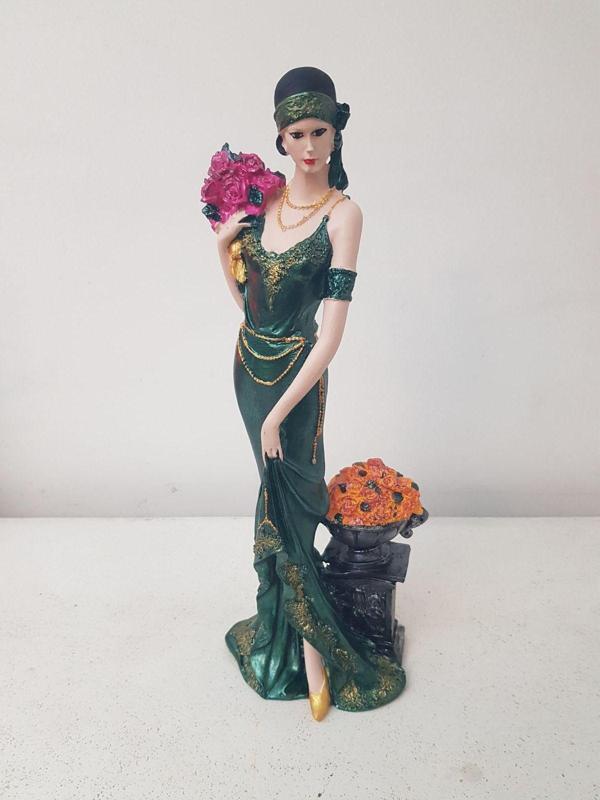 Arose Yeşil Elbiseli Kadın Biblo - Image 1