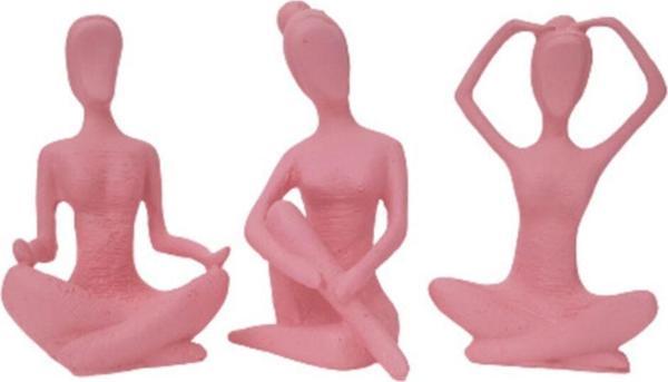 Arose Ab Ev Dekorasyon Üçlü Pembe Yogacı Kadın - Image 1
