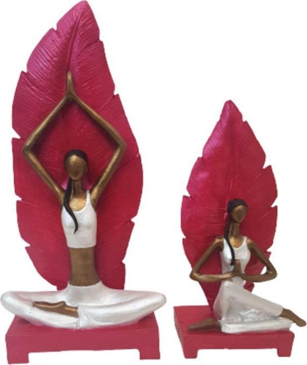 Arose Ab Ev Dekorasyon Yapraklı Yogacı Kadın 2Li Takım - Image 1
