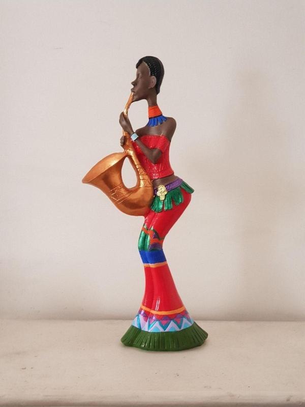 Arose Afrikalı Kadın Müzisyen Biblo Ev Ofis Dekoru - Image 1