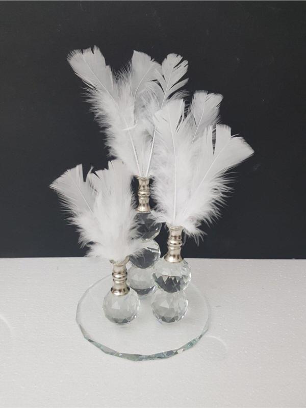 Arose Ab Ev Dekorasyon Gümüş Ağız Beyaz Tüy Ev Ofis Dekoru - Image 1