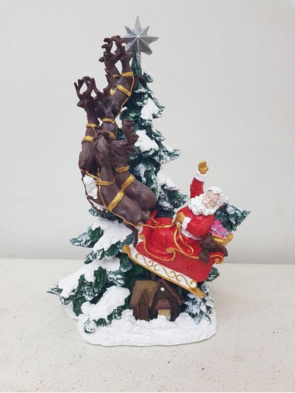 Arose Yılbaşı Ağacı Noel Baba Kızaklı Geyik Obje - Image 1