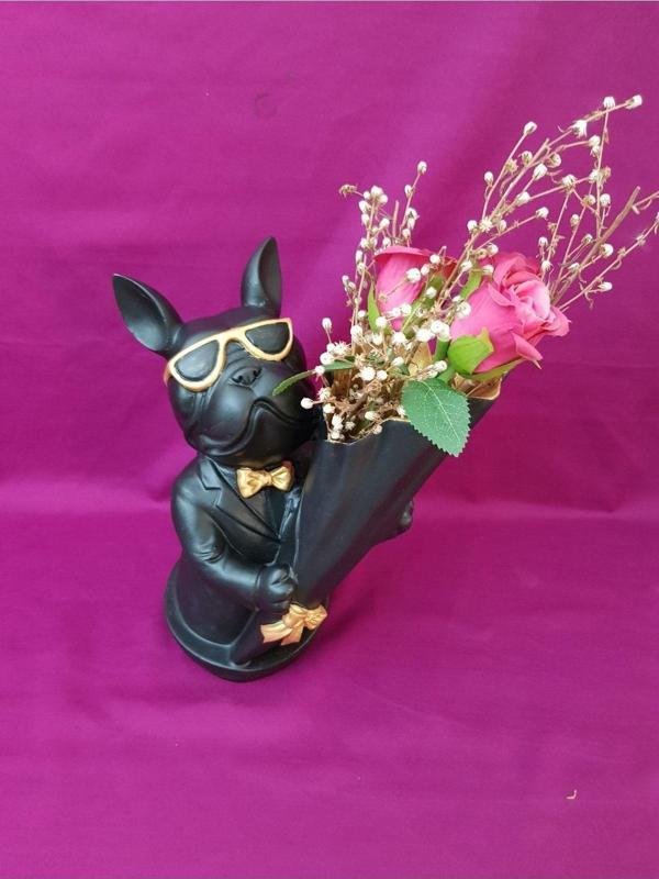 Arose Buldog Köpek Çiçeklik Sunumluk - Image 1