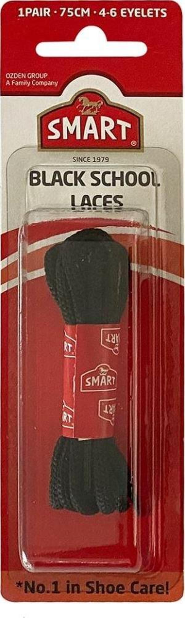 Smart Okul Ayakkabı Bağcığı Siyah 75 CM 1 Çift - Image 1