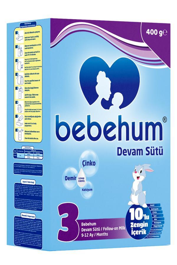 Bebehum 3 Devam Sütü 400 Gr 9-12 Ay - Image 1
