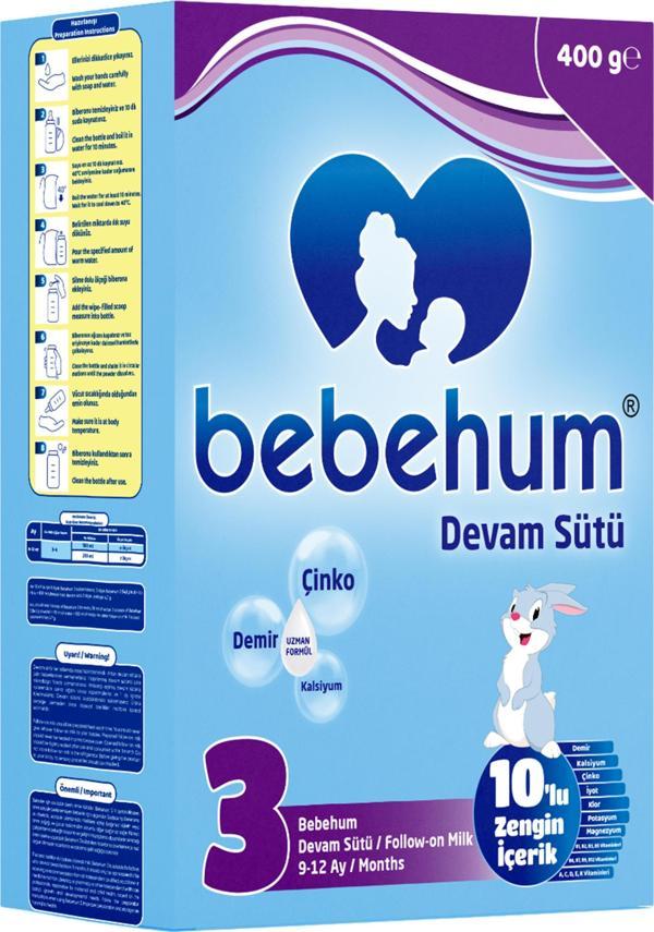 Bebehum 3 Devam Sütü 400 Gr 9-12 Ay - Image 1