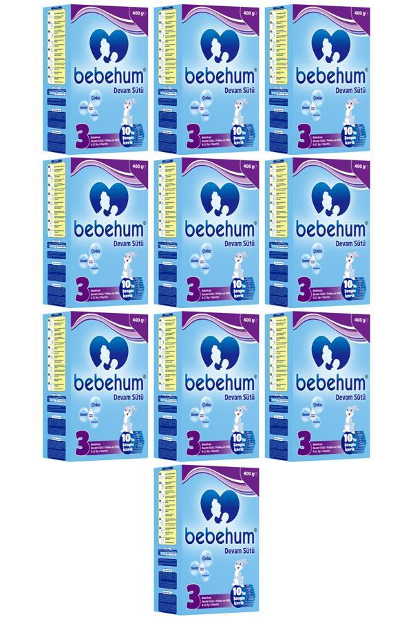 Bebehum 3 Devam Sütü 400 Gr 9-12 Ay 10 Adet - Image 1
