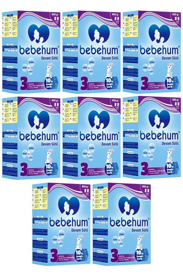 Bebehum 3 Devam Sütü 800 Gr 9-12 Ay 8 Adet - Image 1