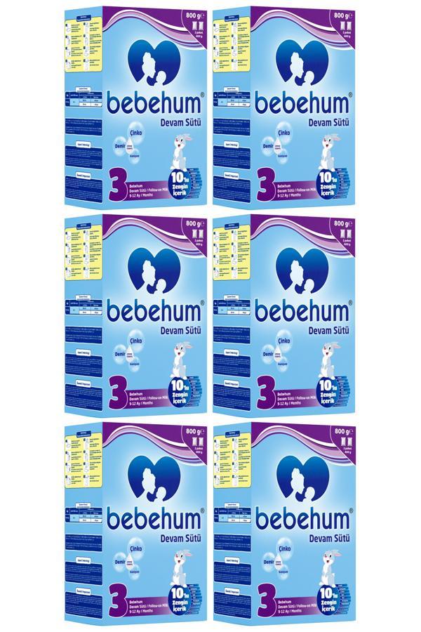 Bebehum 3 No Bebek Sütü 0-6 Ay 800 Gr X 6 Adet - Image 1