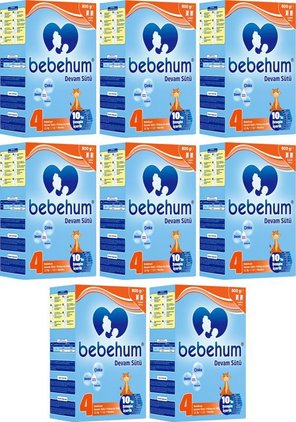 Bebehum 4 Devam Sütü 800 Gr 12+ Ay 8 Adet - Image 1