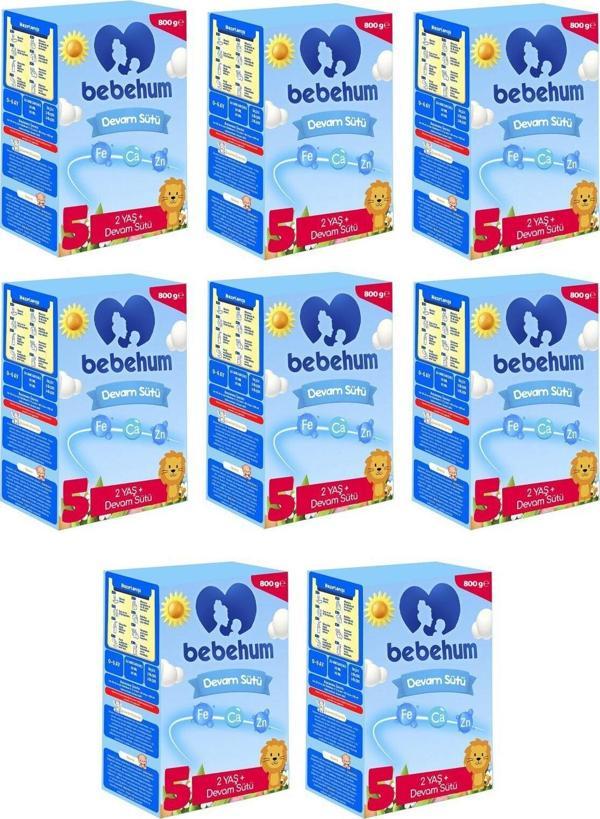 Bebehum 5 Devam Sütü 800 Gr 2 Yaş+ 8 Adet - Image 1