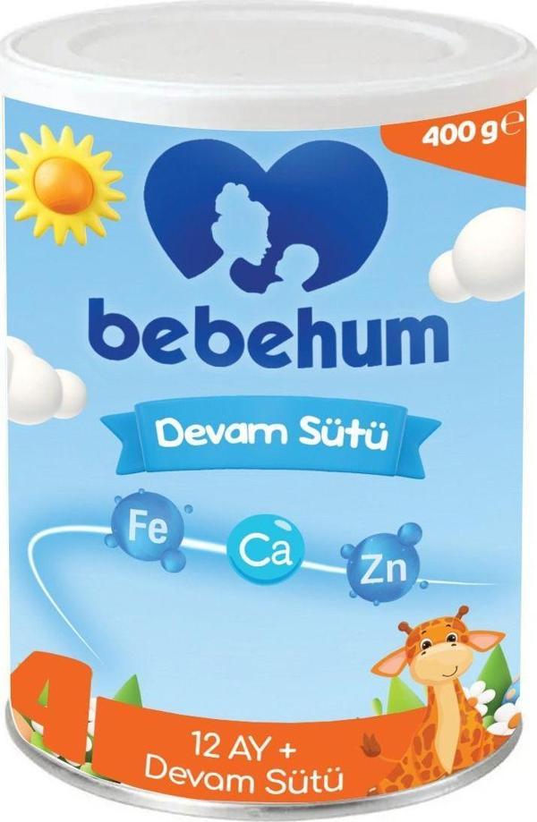 Bebehum Teneke 4 Devam Sütü 400 Gr 12 Ay - Image 1
