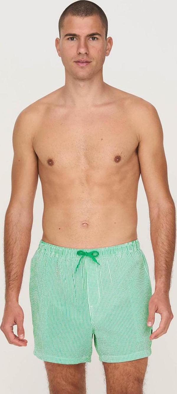 Only & Sons Erkek Onsted Çizgili Deniz Şortu 22021841 Yeşil - Image 1
