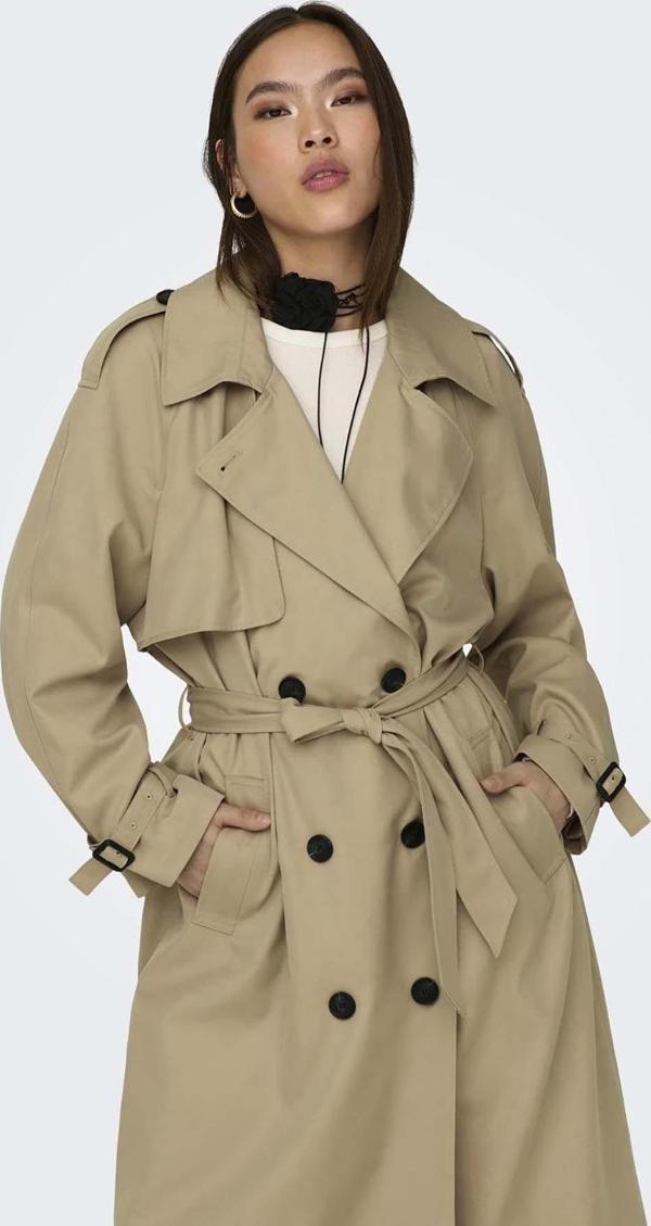 Only Kadın Onlchloe Belden Bağlamalı Uzun Trençkot 15242306 Bej - Image 1