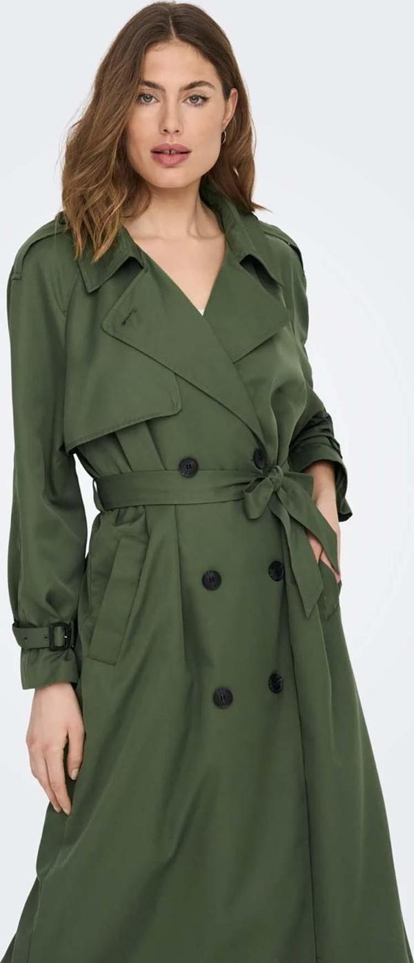 Only Kadın Onlchloe Belden Bağlamalı Uzun Trençkot 15242306 Yeşil - Image 1