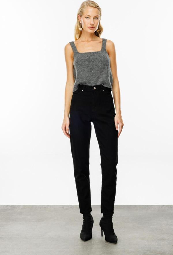 Ekol Kadın Mom Jeans Yüksek Bel Pantolon 4125 Siyah - Image 1