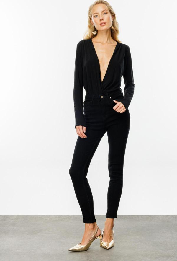 Ekol Kadın Dar Paça Kot Pantolon 4121 Siyah - Image 1