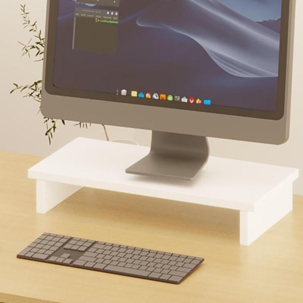 Erc Monifleks Tekli Ergonomik Monitör Altlığı, Monitör Yükseltici Beyaz - Image 1